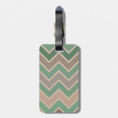 Zickzack Monogramm mit grünem Pfirsich Gepäckanhänger (Rückseite vertikal)