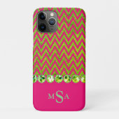 Zickzack Monogramm mit schönem Zitronengrün Case-Mate iPhone Hülle (Rückseite)