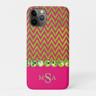 Zickzack Monogramm mit schönem Zitronengrün Case-Mate iPhone Hülle