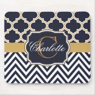 Zickzack Monogramm Mousepad