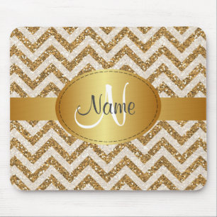 Zickzack Monogramm Mousepad des Glitzer