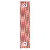 Zickzack Monogramm-Muster A15D, rot Kurzer Tischläufer (Vorderseite)