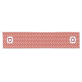 Zickzack Monogramm-Muster A15D, rot Kurzer Tischläufer (Horizontal)
