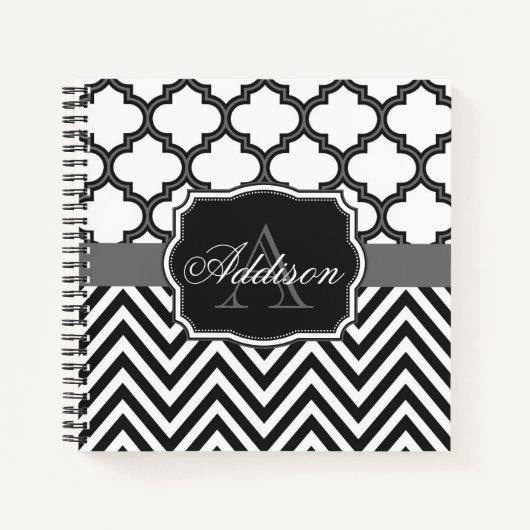 Zickzack Monogramm Notizblock (Vorderseite)