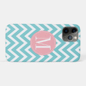 Zickzack Monogramm, rosa und hellblau Case-Mate iPhone Hülle (Rückseite (Horizontal))