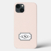 Zickzack Monogramm, rosa und schwarz Case-Mate iPhone Hülle (Rückseite)