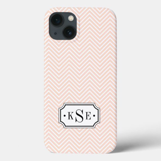 Zickzack Monogramm, rosa und schwarz Case-Mate iPhone Hülle (Rückseite)