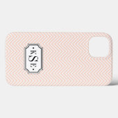 Zickzack Monogramm, rosa und schwarz Case-Mate iPhone Hülle (Rückseite (Horizontal))