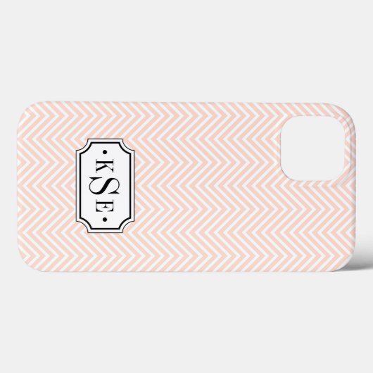 Zickzack Monogramm, rosa und schwarz Case-Mate iPhone Hülle (Rückseite (Horizontal))