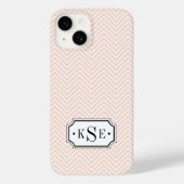 Zickzack Monogramm, rosa und schwarz Case-Mate iPhone Hülle (Rückseite)