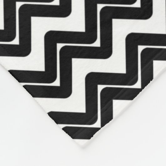 Zickzack Monogramm Schwarz/Weiß Fleecedecke (Ecke)