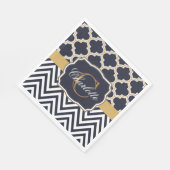 Zickzack Monogramm Serviette (Ecke)