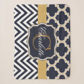 Zickzack Monogramm Sherpadecke (Vorderseite)
