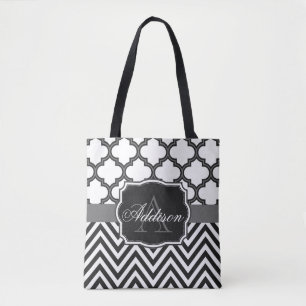 Zickzack Monogramm Tasche