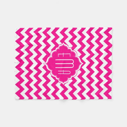 Zickzack Muster 2 in rosa und weiß Fleecedecke (Vorderseite (Horizontal))