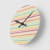 Zickzack Muster 4 Runde Wanduhr (Winkel)