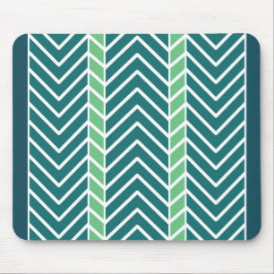 Zickzack Muster Aquamarin Mousepad