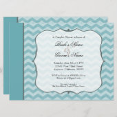 Zickzack Muster Aquamarine Dusche Einladung (Vorne/Hinten)