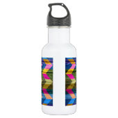Zickzack Muster auf Holztextur #5 Trinkflasche (Rückseite)
