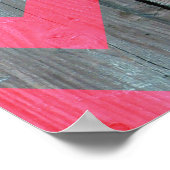 Zickzack Muster auf Holztextur von Shirley Taylor Poster (Ecke)