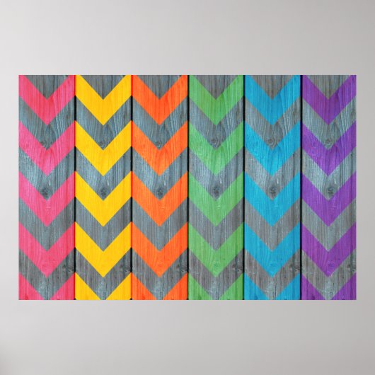 Zickzack Muster auf Holztextur von Shirley Taylor Poster (Vorne)
