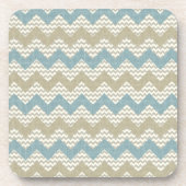 Zickzack Muster auf Leinenbeschaffenheit Getränkeuntersetzer (Vorderseite)