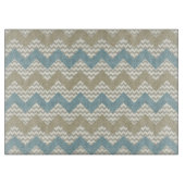 Zickzack Muster auf Leinenbeschaffenheit Schneidebrett (Vorderseite)