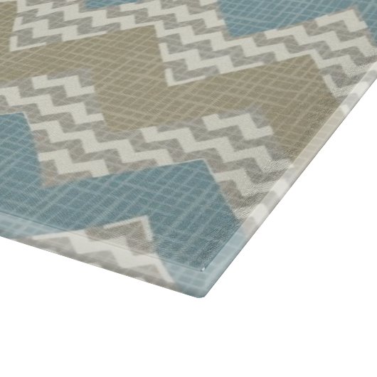 Zickzack Muster auf Leinenbeschaffenheit Schneidebrett (Ecke)