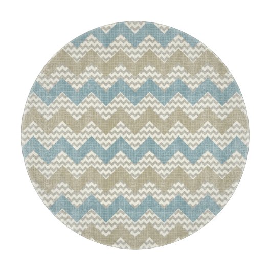 Zickzack Muster auf Leinenbeschaffenheit Schneidebrett (Vorderseite)