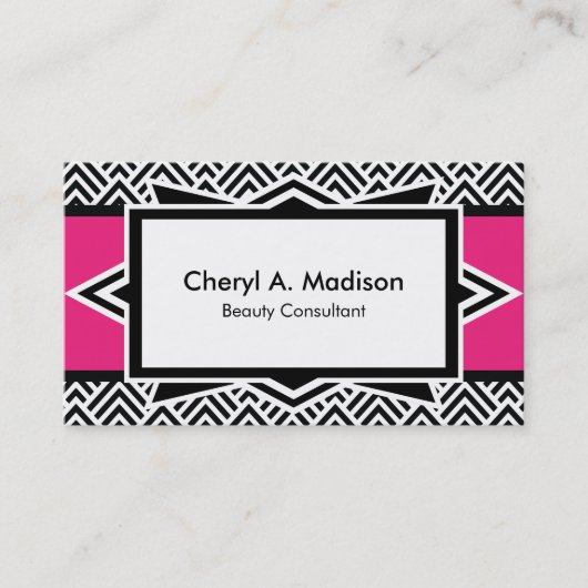 Zickzack Muster B Visitenkarte (Vorderseite)