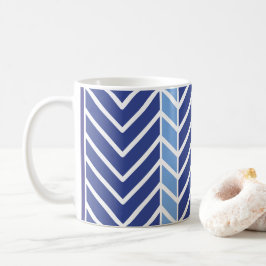 Zickzack Muster Blau Kaffeetasse
