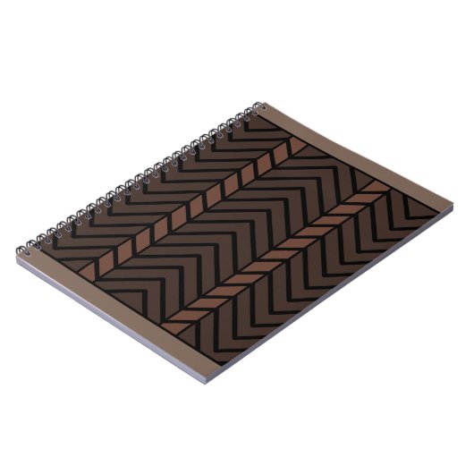 Zickzack Muster braun Notizblock (Linke Seite)