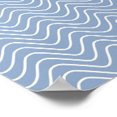 Zickzack Muster der Minimallinie blau Poster (Ecke)