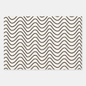 Zickzack Muster der Minimallinie Creme weiß und sc Geschenkpapier Set (Vorderseite 3)