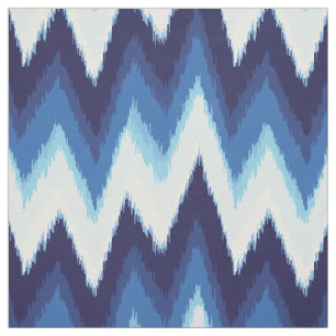 Zickzack Muster des Chic blue-white ikat-Stammes Stoff