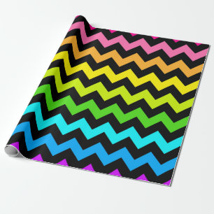 Zickzack Muster des dynamischen Regenbogens Geschenkpapier