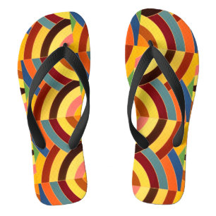 Zickzack Muster des gelben roten blauen Zickzacks Badesandalen