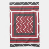 Zickzack Muster des grauen, weißen roten Quadrats Geschirrtuch (Vertikal)