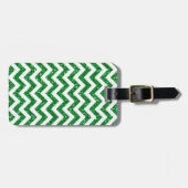 Zickzack Muster des grünen Glitzer Gepäckanhänger (Vorderseite horizontal)