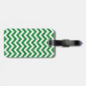 Zickzack Muster des grünen Glitzer Gepäckanhänger (Rückseite horizontal)