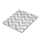 Zickzack Muster des weißen und silbernen Fliese (Seite)