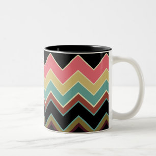 Zickzack-Muster-Designer-Dekor-Tasse - Baja Art Zweifarbige Tasse