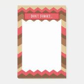 Zickzack Muster-Erinnerung braun und rot Post-it Klebezettel (Vorderseite)