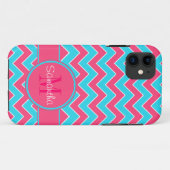 Zickzack Muster für Aqua und Pink Case-Mate iPhone Hülle (Rückseite (Horizontal))