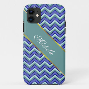 Zickzack Muster für Blue Sapphire iPhone 11 Hülle