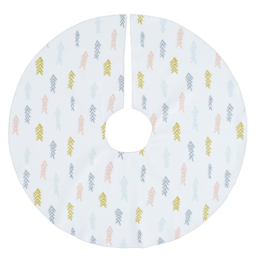 Zickzack Muster für weiche Wasserfarbe Polyester Weihnachtsbaumdecke (Vorderseite)