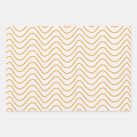 Zickzack Muster Gelb und Creme Zigzag Geschenkpapier Set (Vorderseite)