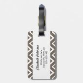 Zickzack Muster grauen wunderlichen Zickzacks Gepäckanhänger (Rückseite vertikal)