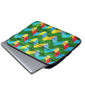 Zickzack Muster Holz #10 Laptopschutzhülle (Vorne Knopf)