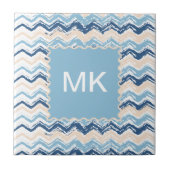 Zickzack Muster im Pazifischen Ozean Fliese (Vorderseite)